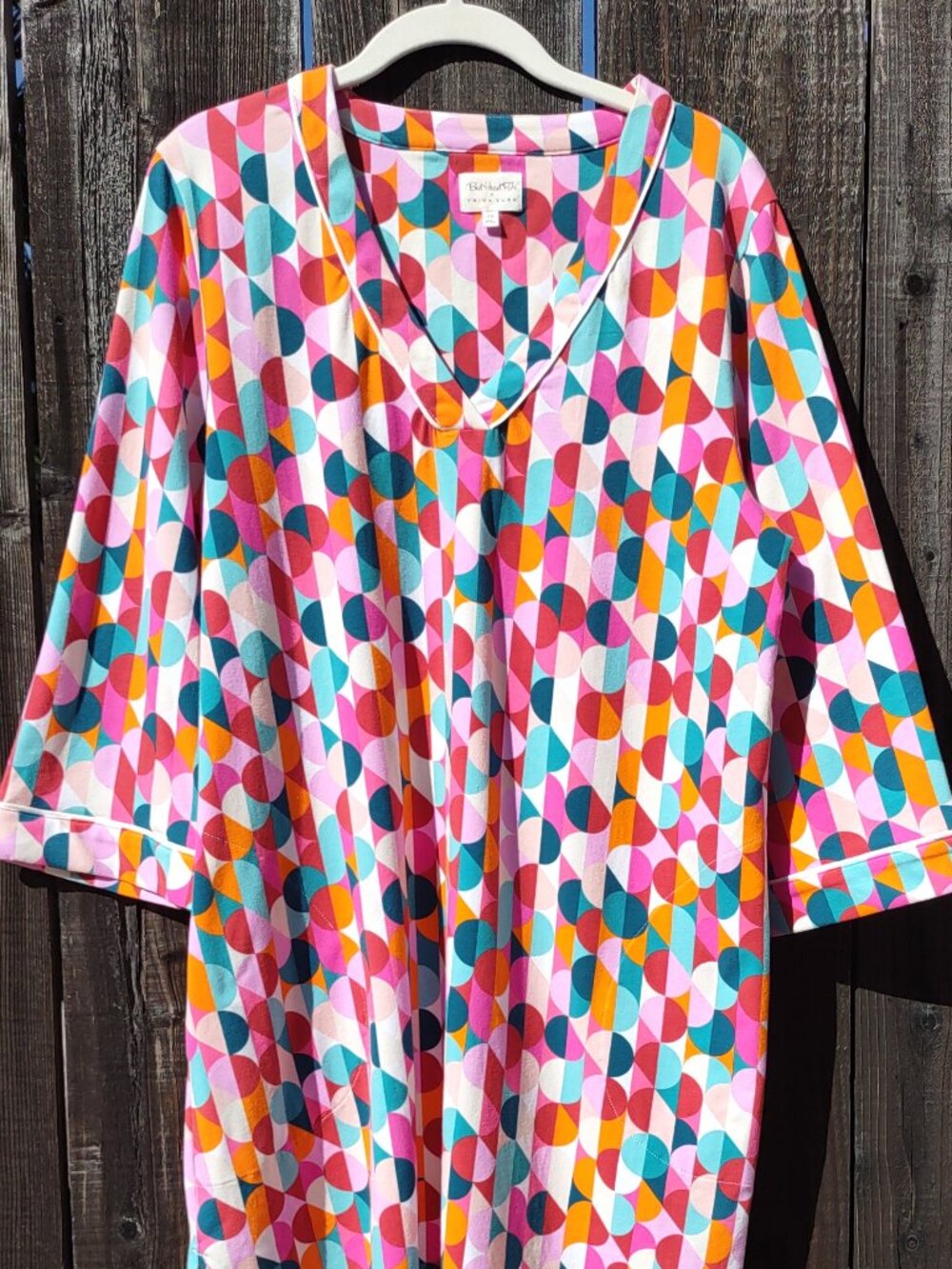 BedHead x Trina Turk Sleepshirt Dress Sz Medium Loungewear Pajamas Dancing Dots - Picture 5 of 12